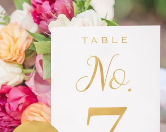 Wedding Table Number Printable - Table Numbers Wedding - Gold Table Numbers Wedding - Downloadable wedding #WDH8121100