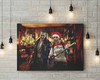 Harley Quinn and Joker Poster Suicide squad print home decor wall art dc birthday party supplies for kids for man for woman for him for her