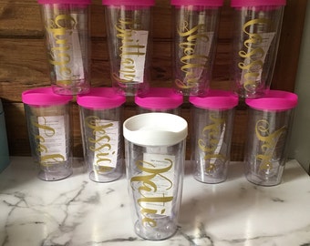 Name Tervis Style Tumbler, Personalized BPA Free Acrylic Tumbler, Personalized Tumbler, Personalized Drinkware, Bridal Party GIft, Wedding