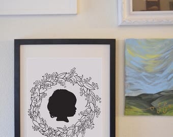 CUSTOM Silhouette Wreath Portrait