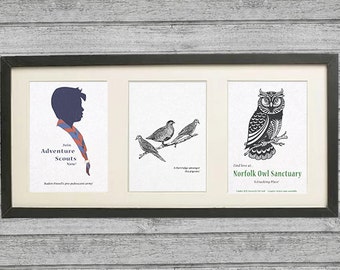 Framed Alan Partridge Gift with 3 original prints of top quotes -vintage look for a subtle dose of Alan. Greta gift for Partridge fan.