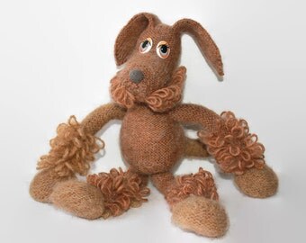 Knitted Dog, Knit Toy Dog, Hand-Knit Toy Dog, Knitted Toy, Stuffed Toy, Baby Gift, Kids Gift, Hand Knitted Animal