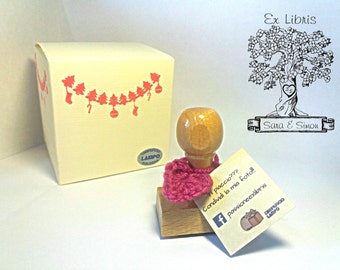 Special: ex libris stamp of torque, with tree, initials + custom names