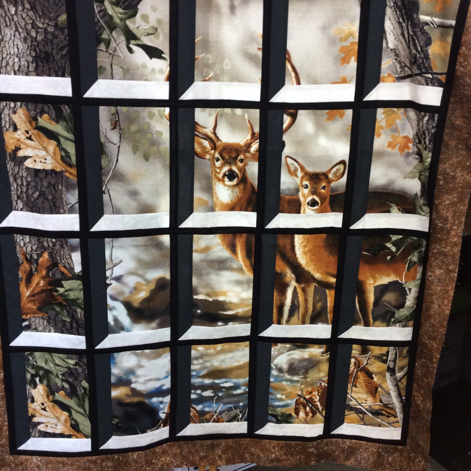 Deer in Attic Window Quilt Kit Buck and Doe Realtree Outdoors