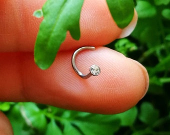pure titanium piercing nose ring silver stude sterling stud nostril screw nose Stud 2mm/silver nose /Bague /piercing body