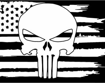 Flag punisher decal | Etsy