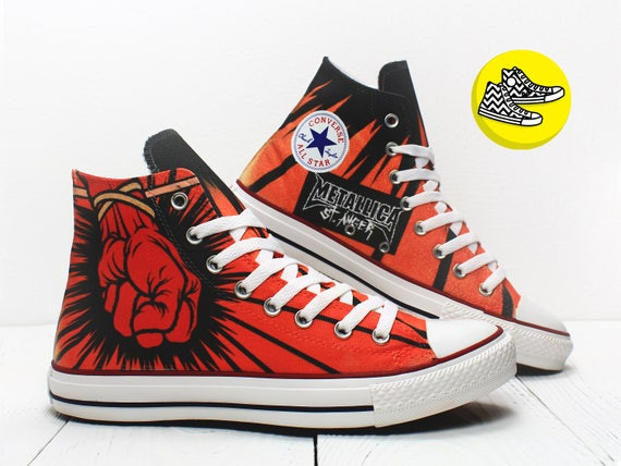 Metallica St.Anger custom painted converse rock style shoes