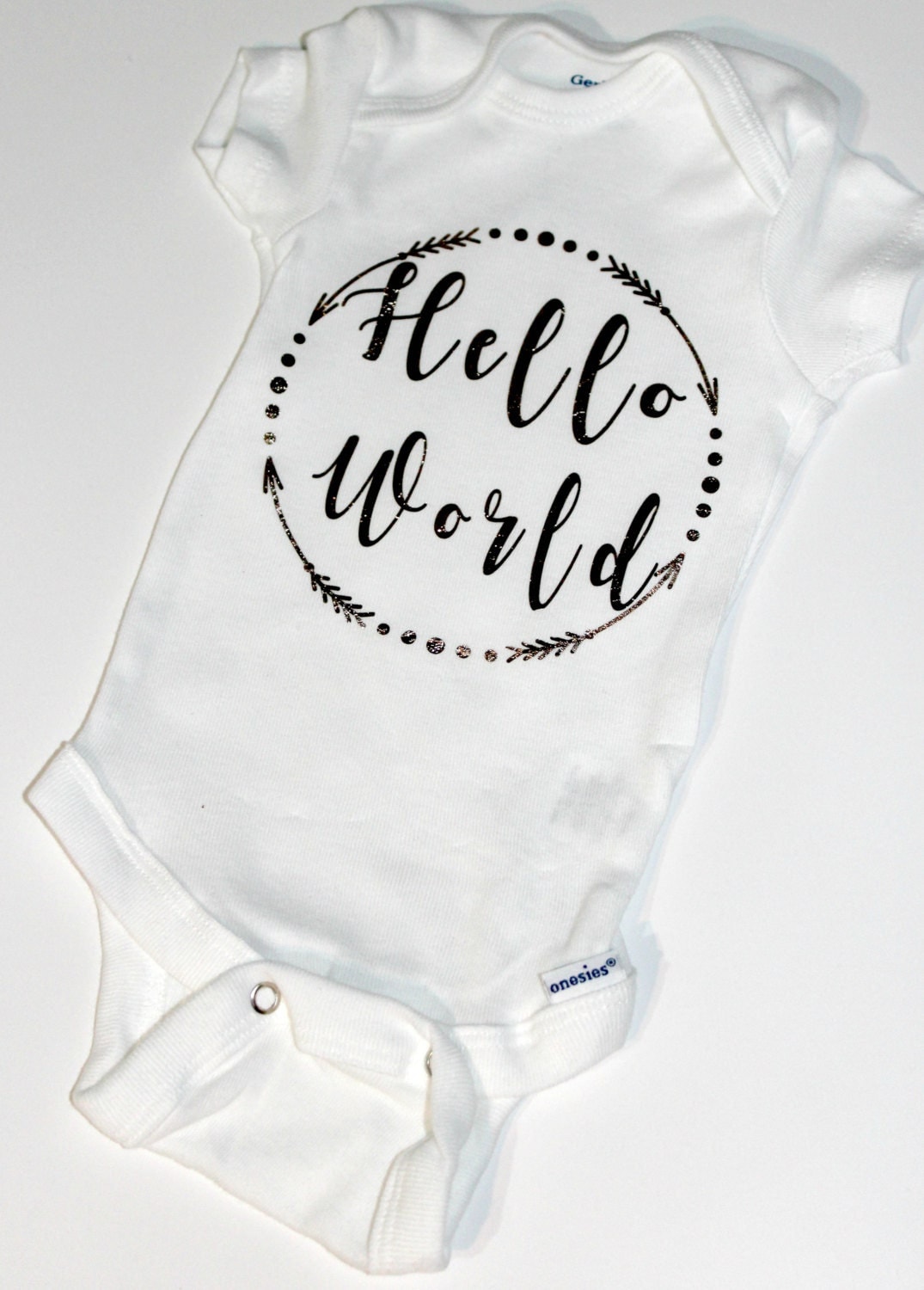 Hello World Onesie Newborn Onesie Baby by DanielleDandreaCo
