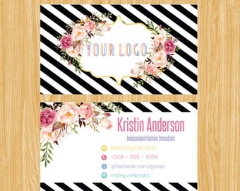 Business Card,Personalized Business Calling Card, Black Gold Floral Small Business Card01