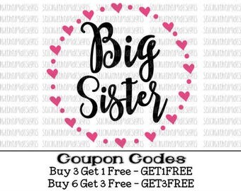 Big Sister Svg Big Sis Svg Cut files Sibling Svg PNG File svg files for Cricut svg files for Silhouette Cameo Big Little Instant Download