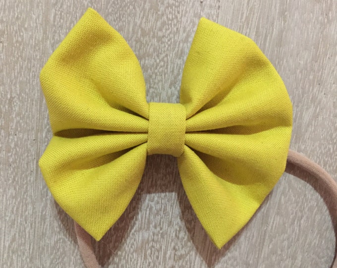 Blooming Green fabric hair bow or bow tie
