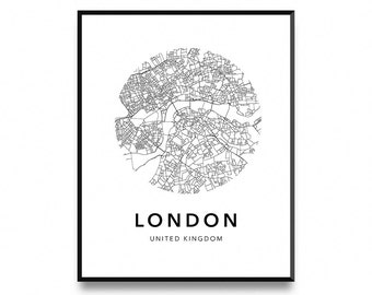 London map poster, map of london poster, london map, london city map, london print, map wall art poster, map print, printable art, art print