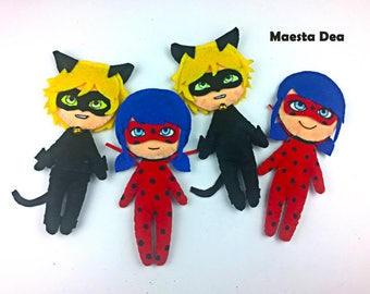 ladybug and cat noir stuffed animals