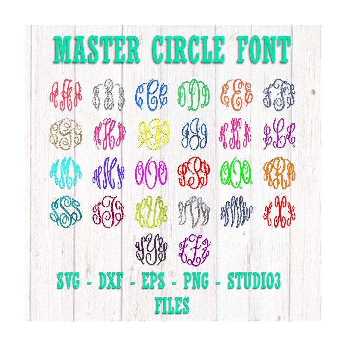 Download Master Circle Monogram Font Cut Files-SVG EPS by ...