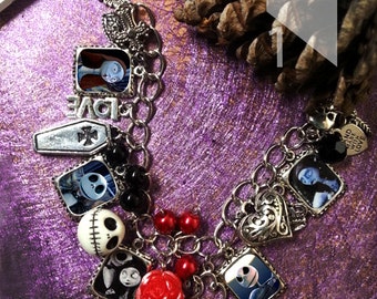 Tim Burton The nightmare before christmas charm Bracelet necklace