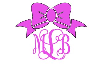 Bow SVG silhouette monogram topper