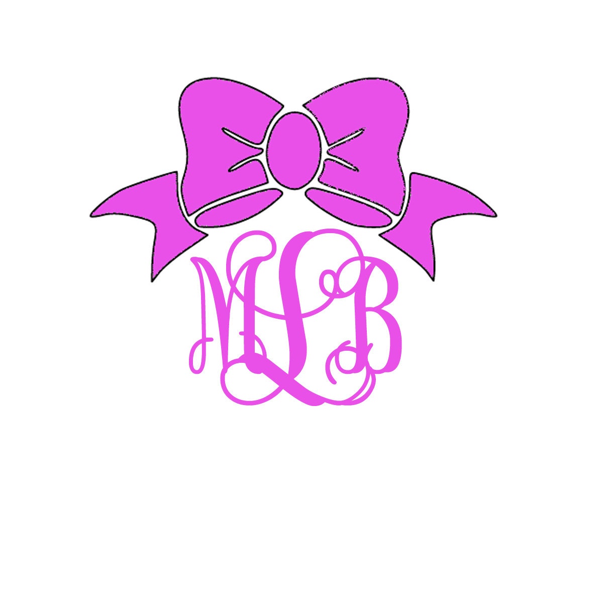Download Bow SVG silhouette monogram topper