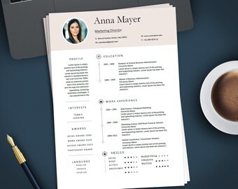 Professional Creative Resume Template for MS Word | Modern Resume Design | CV Template Design | Instant Digital Download | ANNA