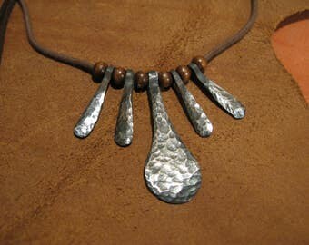 Forged steel necklace