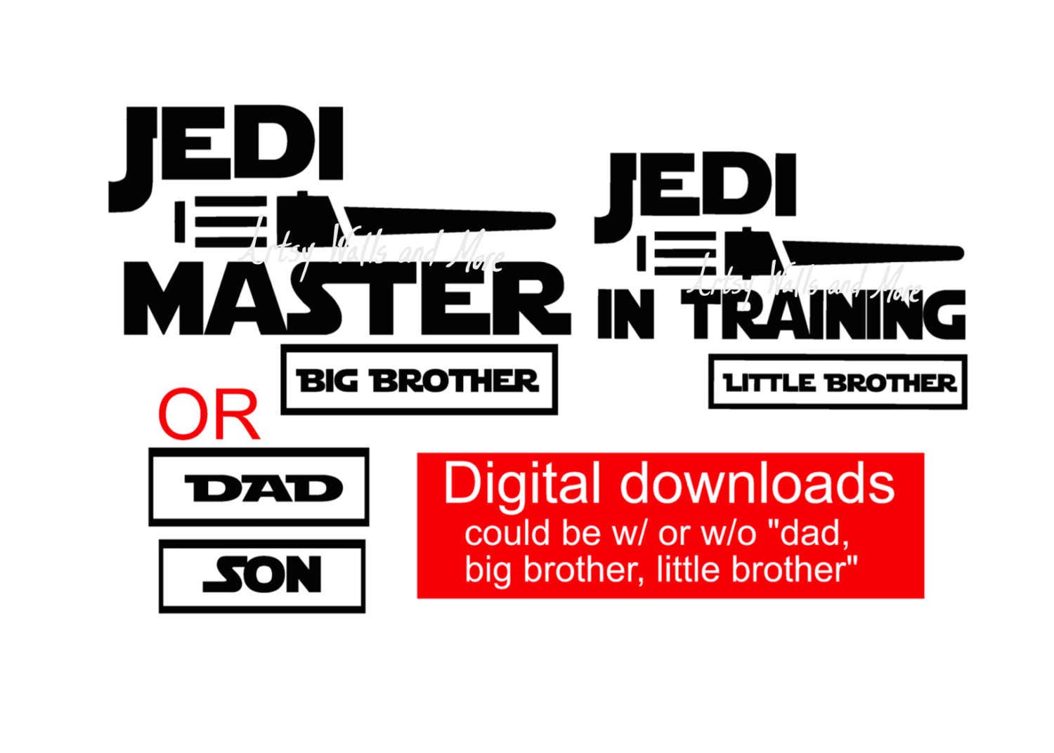 Jedi Master Jedi in Training SVG png jpg CUT file digital