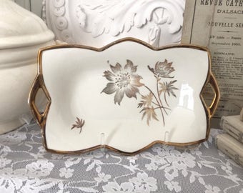 50s Alka porcelain bowl with flower / Alka Bavaria bowl with flower