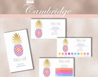 Golden Top Pineapple Inspired By LuLaRoe Business Cards - Home Office Approved Fonts and Colors Business Card, Digital