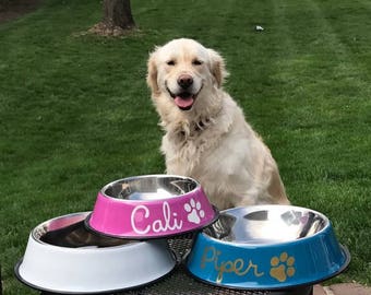 Monogrammed Dog Bowl, Custom Dog Bowl, Stainless Steel Dog Bowl, Personalized Dog Bowl