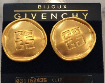 Givenchy Earrings - Authentic Logo Earrings - Vintage New On Card/Featured in Vogue Italia March 2017 Vintage