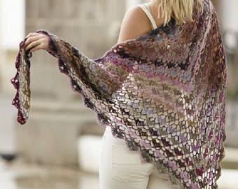Summer Shawl Lace crochet Shawl white shawl victorian shawl gradient yarn beach shawl country shawl spring shawl fashion Drops Lilith