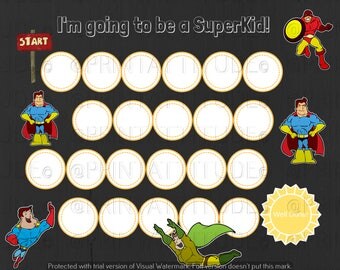 Printable Reward Chart for Girls and Boys 8.5x11''