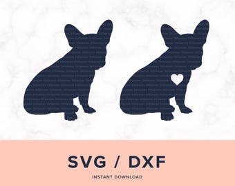 French Bulldog SVG, Frenchie SVG, French Bulldog Cutting File, Frenchie Monogram, Design for Cricut and Silhouette, Instant Download
