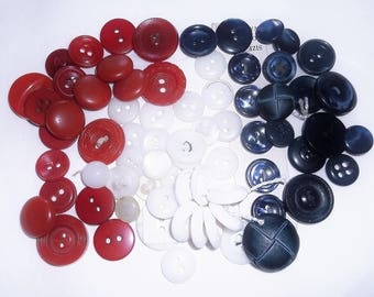 70 vintage Red White & Blue Buttons