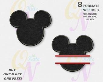 BOGO FREE! SET, Head of Mickey Mouse Applique Embroidery Designs, Mickey Split Machine Embroidery Designs, embroidery designs baby, #069