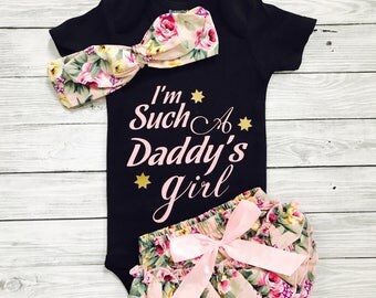 Baby Girl Outfits, Baby Clothes Girl, Baby Girl Clothes, Daddy's Girl, Baby Girl Clothes Daddy,Newborn Girl Outfits,I'm Such A Daddy's Girl