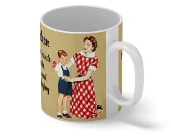 Wedding Gift Mug-Good Housewife Guide 1950- Vintage Retro Mug Novelty