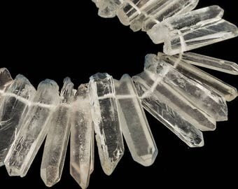 12mm-30mm Crystal Quartz Top Drilled Point (35 Pcs)