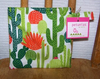Reusable Little Snack Bag - pouch adults kids cactus eco friendly by PETUNIAS