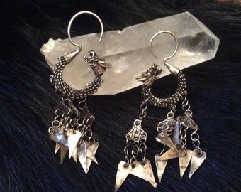 Miao Hill Tribe Dragon Earrings