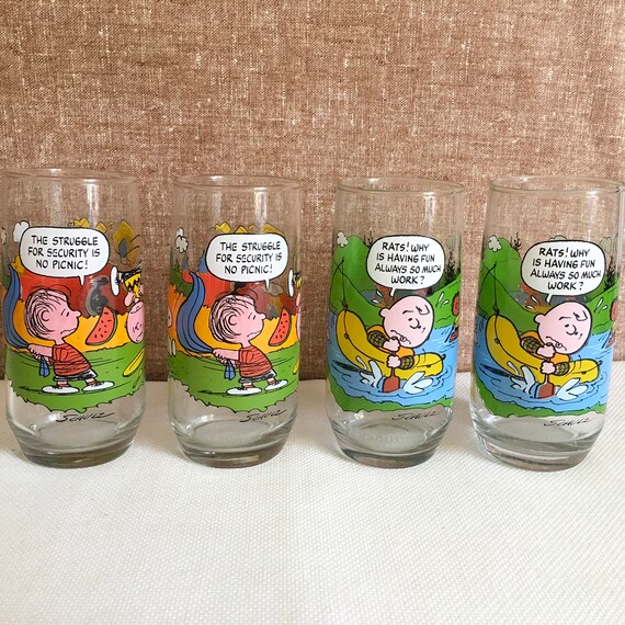 Four Camp Snoopy Drinking Glasses