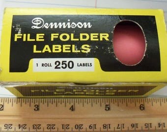Vintage Dennison / File Folder Labels / Cherry / No. 36-474