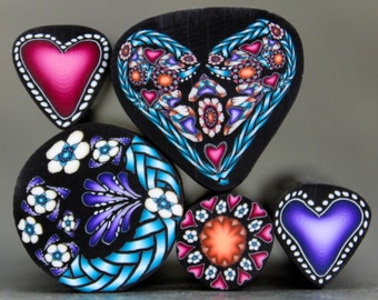 Set of 5 Polymer Clay Canes -'Fresh Start' (18aa)