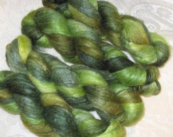 Handpainted Roving -- BFL and Silk