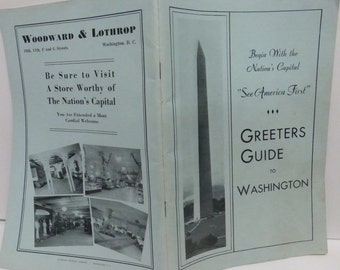 Antique Guidebook A Greeters Guide of Washington D.C.