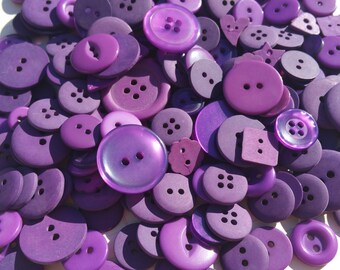 Purple Buttons - Sewing Button - Dark Purple Buttons - 120 Buttons - Grape