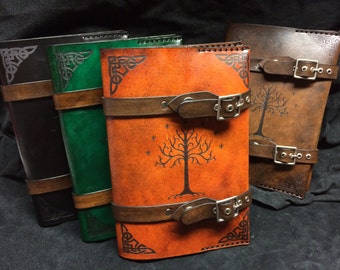 Leather Lord of The rings Tree of Gondor journal - day planner - book cover