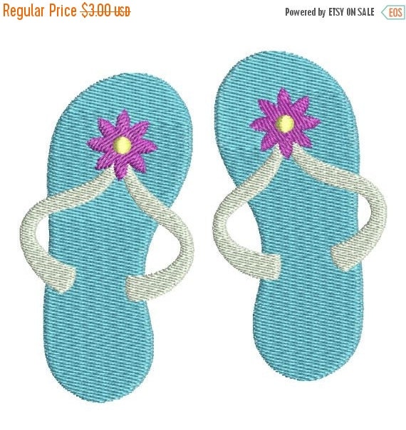 SALE Flip Flops Sandals with flower by embroiderydesignsavi