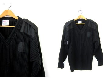 Genuine French army Sweater Olive Commando Military Men Pullover Round Neck NEW