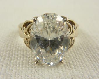 Size 8 Vintage Sterling Cubic Zirconia Ring