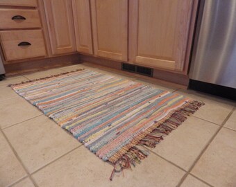 Rich Pastels Rag Rug 25 x 43
