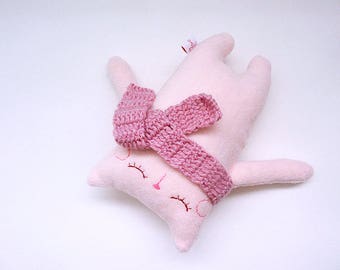 Cute Stuffed Cat, Stuffed Animal, Stuffed Plush, Stuffed Doll, Toy Cat, Cat Softie, Pink Cat Plush, Doll Cat